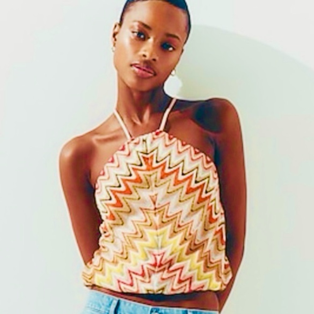 Vibrant Zigzag Halter Camisole